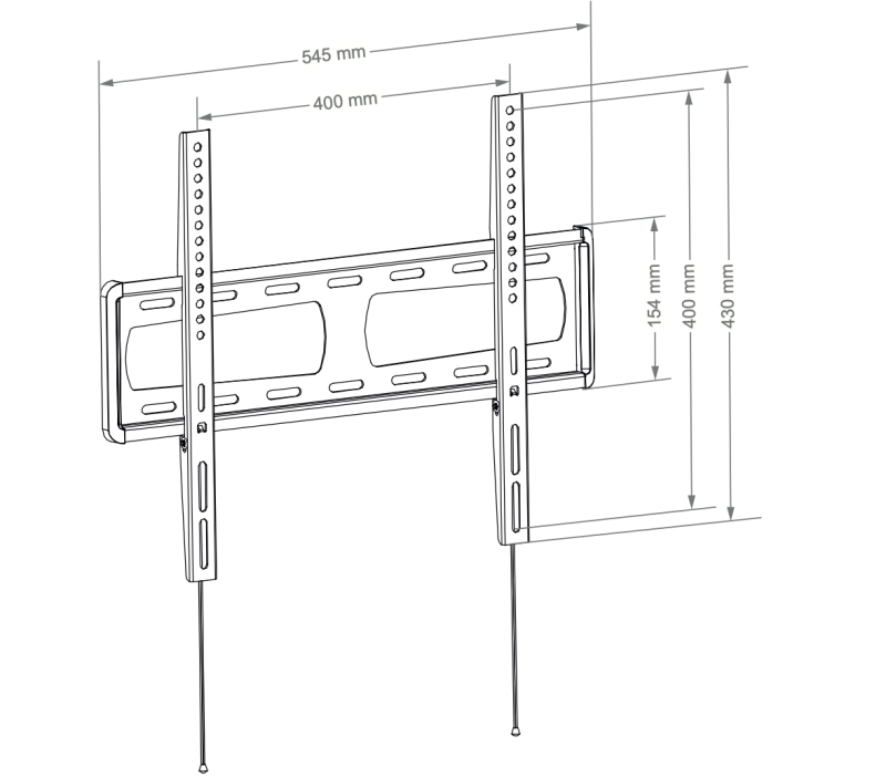 HAGOR BL Fixed 400 - Flache TV-Wandhalterung